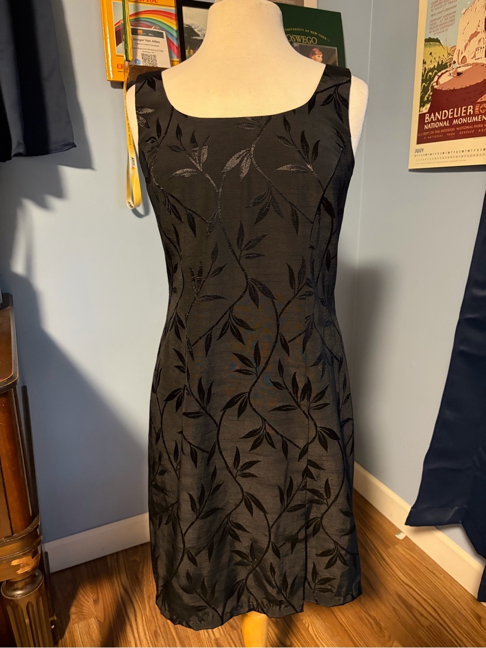 Vintage JR Nites Black Floral Midi Dress - Y2K 90’s Era